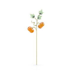 Swarovski Garden Tales Pumpkin Figurine  Orange and Green Crystals and Brushed Champagne Gold Tone-Finish Stem  Part of The Garden Tales Collection