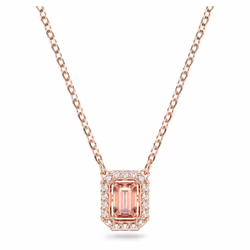 SWAROVSKI Millenia Necklace Octagon Cut Zirconia Pink Rose Gold Ton