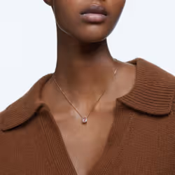 SWAROVSKI Millenia Necklace  Octagon Cut Zirconia  Pink  Rose Gold Ton