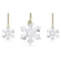 Swarovski Annual Edition Set of Snowflake Ornaments  White Swarovski Crystals  Part of the Swarovski Annual Edition Collection