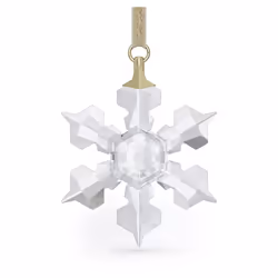 Swarovski's Little Snowflake Hanging Ornament Clear White Crystals and Gold-Tone Ribbon Part of the Little Snowflake Collec ...