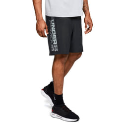 Under Armour Mens 2021 Woven Graphic Wordmark Lightweight Breathable Shorts - M, Black/Zinc Gray