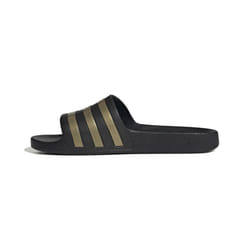 adidas unisex adult Adilette Aqua Slide Sandal  Core BlackGold MetallicCore Black  11 Women Men US