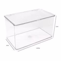 Isaac Jacobs Large Stackable Organizer Bin (10.75  x 6.5  x 6.1 ) w Hi