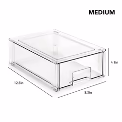 Isaac Jacobs Stackable Organizer Drawer Set (1 Medium  1 Large)  Clear
