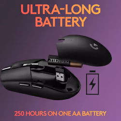 Logitech G305 LIGHTSPEED Wireless Gaming Mouse, HERO 12K Sensor, 12,000 DPI, Lightweight, 6 Programmable Buttons, 250h Battery Life, On-Board Memory,