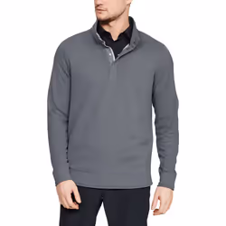 Under Armour Mens Sweaterfleece Snap Mock Storm Water Repellent Sweater - S, Zinc Gray