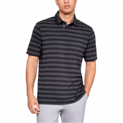 Under Armour Mens CC Scramble Stripe Charged Cotton Polo Shirt - M, Black