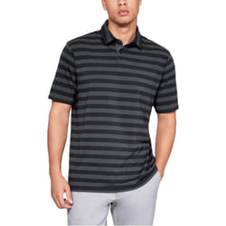 Under Armour Mens CC Scramble Stripe Charged Cotton Polo Shirt - M, Black