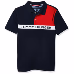 Tommy Hilfiger Boys Short Sleeve Fashion Polo Shirt  Swim Navy  12-14