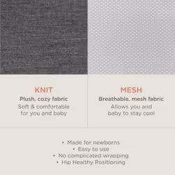 Ergobaby Embrace Cozy Newborn Baby Wrap Carrier (7-25 Pounds)  Ponte Knit  Soft Grey