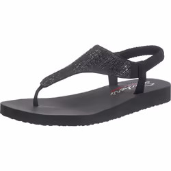 Skechers Cali Women's Meditation-Rock Crown Flat Sandal black/black 9 M US