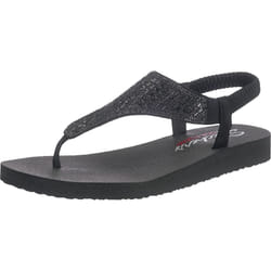 Skechers Cali Women's Meditation-Rock Crown Flat Sandal black/black 10 M US
