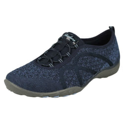 Ladies Relaxed Fit From Skechers Wide Fitting Trainers Fortuneknit 23028 - Navy, UK 3