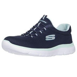 Skechers womens Summits Sneaker  Navy/Aqua  6 Wide US