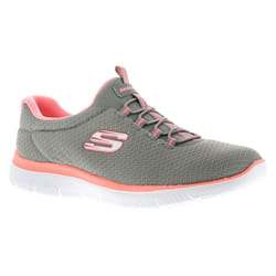) Skechers Summits Womens Ladies Running Trainers Gym Shoes Grey/Pink UK Size - 5 (Adults'