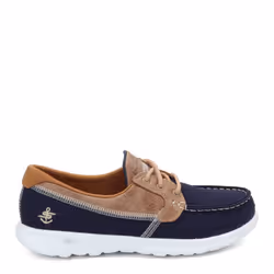 Skechers Performance Women's Go Walk Lite-15430 Wide Boat Shoe navy 8 W US