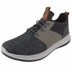 ) Mens Skechers Stylish Delson Trainers Camben 65474 - UK 10, Black/Gray (Black