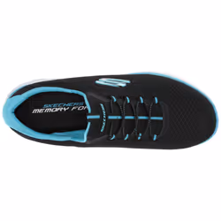 Skechers womens Summits Sneaker  Black/Turquoise  7 Wide US