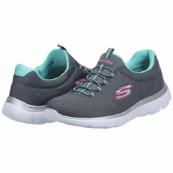Skechers Women's Summits Sneaker  Charcoal/Green  6.5