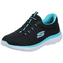 Skechers Sport Women's Summits Sneaker black/turquoise 9 M US