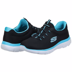 Skechers Sport Women's Summits Sneaker black/turquoise 9 M US
