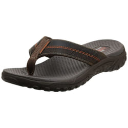 Skechers mens Relaxed Fit: Reggae - Cobano Flip Flop  Brown  12 US