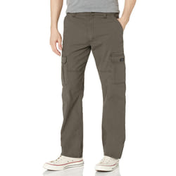 Wrangler Authentics mens Relaxed Fit Stretch Cargo Casual Pants, Olive Drab, 46W x 30L US