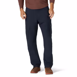 Wrangler Authentics Men's Relaxed Fit Stretch Cargo Pant, Navy, 36W x 32L
