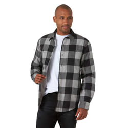 Wrangler Authentics Men's Long Sleeve Sherpa Lined Shirt Jacket, Grey Buffalo, Large
