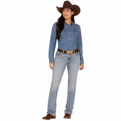 Wrangler Women's Willow Mid Rise Performance Waist Boot Cut Ultimate Riding Jean  Light Wash  9-34