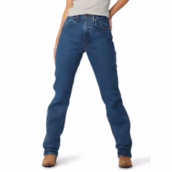 Wrangler Womens cowboy cut High Rise Slim Fit Tapered Leg Jean Stonew