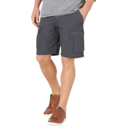WRANGLER Mens Cargo Shorts Relax Fit Casual Cotton Stretch Knee Tech Pocket Golf - Dark Grey, W34