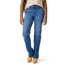 Wrangler Womens High Rise True Straight Fit Jean  Ocean Medium  18-30