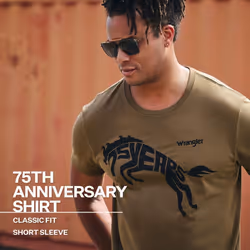 Wrangler mens 75th Anniversary T-shirt T Shirt  Black  Large US