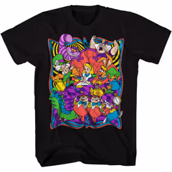 Disney Alice in Wonderland Mostly Mad Tea Party T-Shirt (Large  Black)