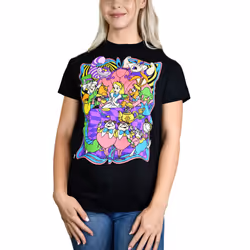 Disney Alice in Wonderland Mostly Mad Tea Party T-Shirt (Large  Black)