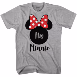 Disney His Minnie Couples Valentines Adult Funny Disneyland Graphic T-