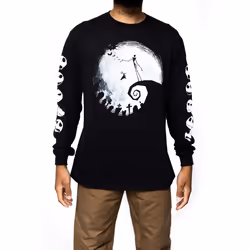 Disney Nightmare Before Christmas Nightmare Moon Long Sleeve Adult T-S