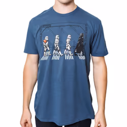 STAR WARS Death Star Road Stormtrooper Crossing Mens T-Shirt (Indigo H