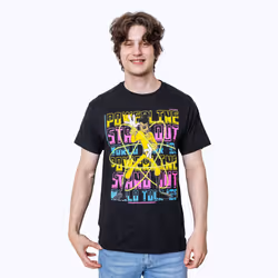 Disney Goofy Movie Powerline Legit Stand Out Tour Adult T-Shirt(Black