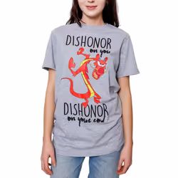 Disney Mulan Mushu Dishonor On Your Cow Disneyland Graphic Adult T-Shi