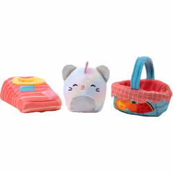 Squishville by Squishmallows SQM0069 Room Set, Picnic, Mini-Squishmallow and 2 Plush Accessories, Marshmallow-Soft Animals, Toys