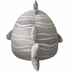 Squishmallows Original 14-Inch Sachie Grey Striped Whale Shark with Wh