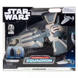 Star Wars Micro Galaxy Squadron Sith Infiltrator - 10-Inch Vehicle with 2.5-Inch Speeder with Stand Plus Two 1-Inch Micro Figure Accessories