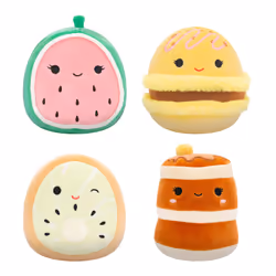 Squishmallows Original 5-Inch Food 4-Pack - Kachina Kiwi Rayen Pancakes Visconti Lemon Macaron Wanda Watermelon - Official ...