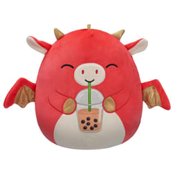 Squishmallows Original 12-Inch Baiden Red Dragon with Boba Drink - Official Jazwares Plush Medium-Sized