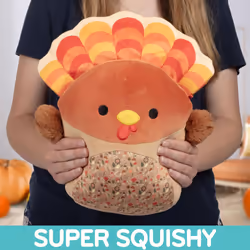 Squishmallows Original 10-Inch Gobrianna the Turkey - Official Jazwares Fall Thanksgiving Plush - Collectible Soft & Squishy Turkey Stuffed Animal Toy