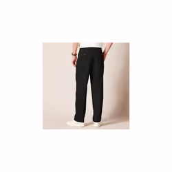 Amazon Essentials Men's Classic-Fit Wrinkle-Resistant Pleated Chino Trouser (Available in Big & Tall), Black, 36W / 34L