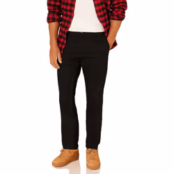 Amazon Essentials Mens Slim-Fit Wrinkle-Resistant Flat-Front chino Pant  Black  32W x 32L